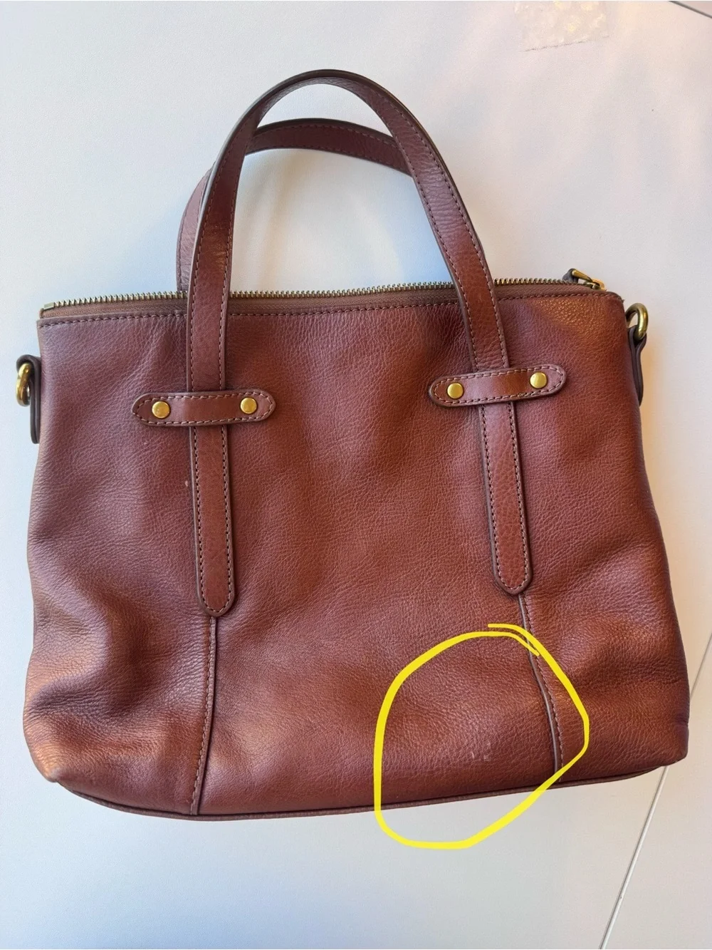 Fossil Brown Leather Handbag